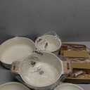 CAROTE 14 Pcs Pots and Pans Set Nonstick,Cookware Set Kitchen Cooking Set with Utensil and Pan Protectors (Cream White)