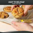 2 Packs 12 Cups Silicone Muffin Pan for Baking with Metal Reinforced Frame Regular Size Cupcake Pan Tray Chocolate Egg Pizza Bites Oven Top Cookie Molds Muffin Tin Tart Pans Sheet Set Bakeware Liner
