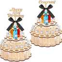 Honeydak Mini  Bottle Cake Display Shelf Wooden Party Centerpiece Display for Mini Bottles 21st Birthday Decor 21st Birthday Gifts for Him or Her, Hold 28 Bottles (Natural)