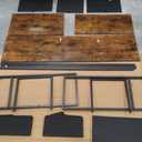 Huuger TV Stand Dresser with Power Outlets and LED Lights, 7 Drawers, 47 Inch Console, Rustic Brown and Black