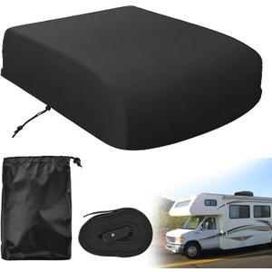RV Air Conditioner Cover, Heavy Duty 600D Waterproof Oxford Cloth Cover | 43" L x 31" W x 15" H Cover for Camper Travel Trailer AC Roof, Dometic Brisk, ASA, VEVOR, Outside RV A/C Protective Supplies