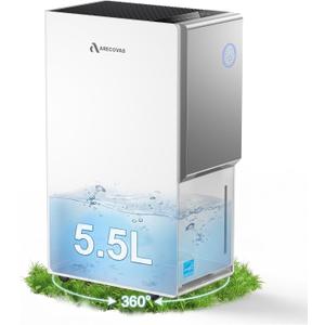 Arecovas 80 Pint Dehumidifier Energy Star 2025 Most Efficient, 5000 Sq.Ft
ETL DOE CEC Certified, Drain Hose, 40-90% Humidity, 3 Modes, 5.5L Tank, Auto Defrost, Timer, for Basement, Bedroom, Bathroom