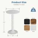 DUMOS Round Side Table, Modern Accent Living Room Stand with Solid Wood Leg, Small Drink Table for Bedroom, Corners and Office White, 11.8 Inch