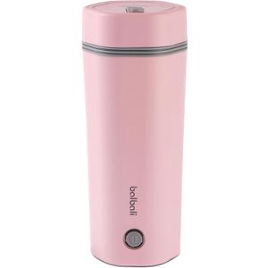 balbali Travel Kettle - 12oz Portable Electric Kettle for Boiling Water - Self Heating Cup/Thermos - Single Size Personal Tea Maker -Hot Water Boiler/Heater/Warmer - Pink