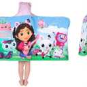 DreamWorks Gabby's Dollhouse Bath/Pool/Beach Soft Cotton Terry Hooded Towel Wrap, 24 in x 50 in, By Franco Kids