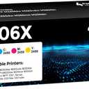W.L.M 206X High Yield Toner Cartridge 4Pack Compatible with HP 206X 206A Toner Set for HP Color LaserJet Pro M255dw M255nw MFP M283fdw M283cdw M282nw M283fdn InkBlack/Cyan/Yellow/Magenta
