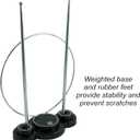 GE Traditional Rabbit Ears Indoor Black TV Antenna, 15 inch Extendable Dipoles and Circular Loop, Tabletop Antenna, Digital, HDTV Antenna, Smart TV Compatible, 4K 1080P VHF UHF, Compact Design, 33676 Rabbit Ear Antenna