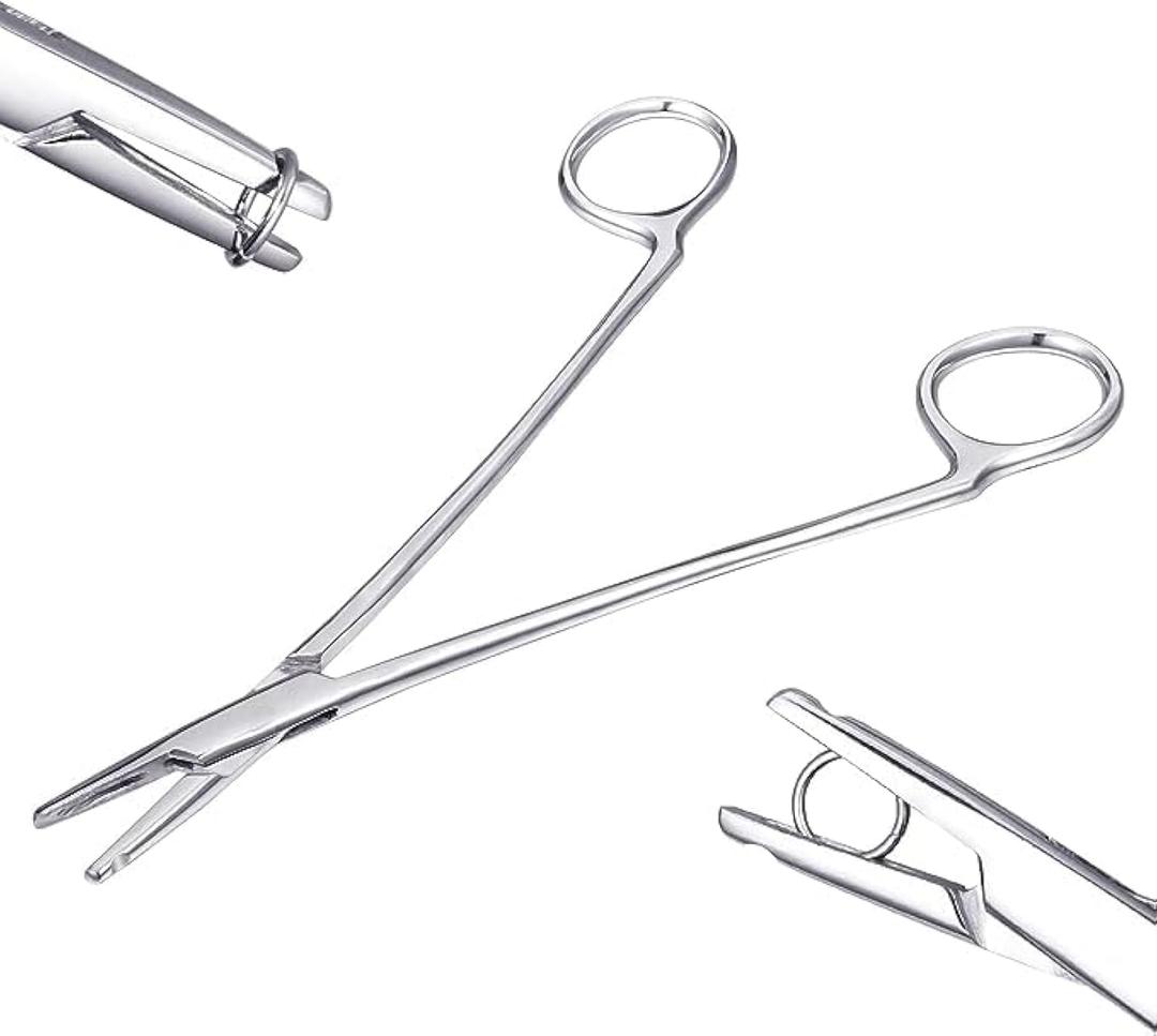 DJCIW 7" Ring Opening and Closing Pliers, 2 in 1 Rings Pliers Tool for Piercing Jewelry CBRs Opening Captive Bead Segment Rings Small Stubborn Hoops Nose Rings Clicker Rings