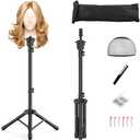 Relx Wig Head Stand - Adjustable Mannequin Head Stand - Wig Stand for Styling - Wig Stand Tripod for Cosmetology Hairdressing Training (Head Not Included)