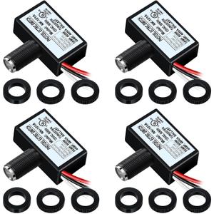 4 Pack 120V AC Photoelectric Switch Light Control Sensor Button Switch with Automatic Illumination Detection Circuit,Dusk to Dawn Senso
