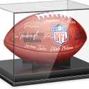 Leffis Football Display Case, Acrylic Football Case Display Case, Memorabilia Display Cases with Removable Built-in Football Display Stand for Autographed Football (No Assembly Required)