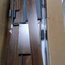 Agilestic Glass Standing Desk with Storage, 48 Inch Electric Adjustable Desk with Glass Shelf and Cable Management, Sit Stand Up Home Office Computer Table, Splice Board, Dark Walnut