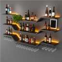 47.2"Modern LED Wine Rack Wall Mounted,3-Tier Floating Bar Shelves, 47.2in/120cm
