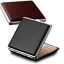 Cigarette Case Stylish Leather Surface Metal Box for 20 Cigarettes Cigarette Box for Men and Women Ideal Gift for Smoker 2 Boxes 84mm Regular Size(Black + Brown) 