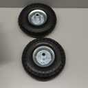 (2 Pack) RRQ 10 Inch Pneumatic Wheel 4.10/3.50-4 Tire, 10" Pneumatic Wheels with 5/8" Bearings,2.2" Offset Hub for Garden Cart, Hand Truck, Lawn Cart, Mower