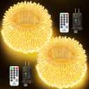 JXLEDAYY 2 Pack 403 FT 1000 LED String Lights Outdoor Christmas Lights Fairy Lights Plug in with Remote Timer 8 Modes for Outside House Tree Garden Wedding Party Decorations-Warm White