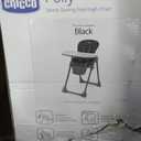 Chicco Polly Space-Saving Foldable High Chair with Easy-Clean Seat Pad, High Chair for Babies and Toddlers with Multi-Position Recline and Height Adjustment, for Children up to 40 lbs., Black/Black