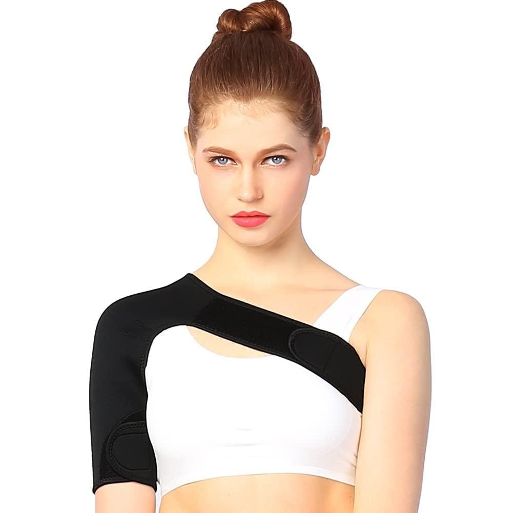 Shoulder Support Brace with Pressure Pad for Men Women, Shoulder Compression Sleeve Arm Wrap for Shoulder Stability and Recovery, Right Shoulder (M), One Size