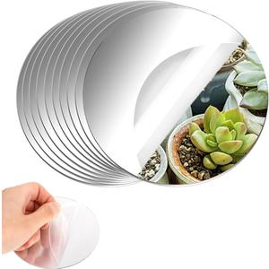 12PCS Round Mirror Tiles for Centerpieces, Mirror Trays Flat 8inch Circle Mirrors for Tables Mirror Centerpieces, Circle Mirror Candle Plates for Table Centerpieces Wedding Party Centerpieces