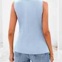 BTFBM Summer Sleeveless Blazer Vest For Women Dressy Button Down Round Neck Business Casual Outfits Work Suit Vests Tops (Blue, S)