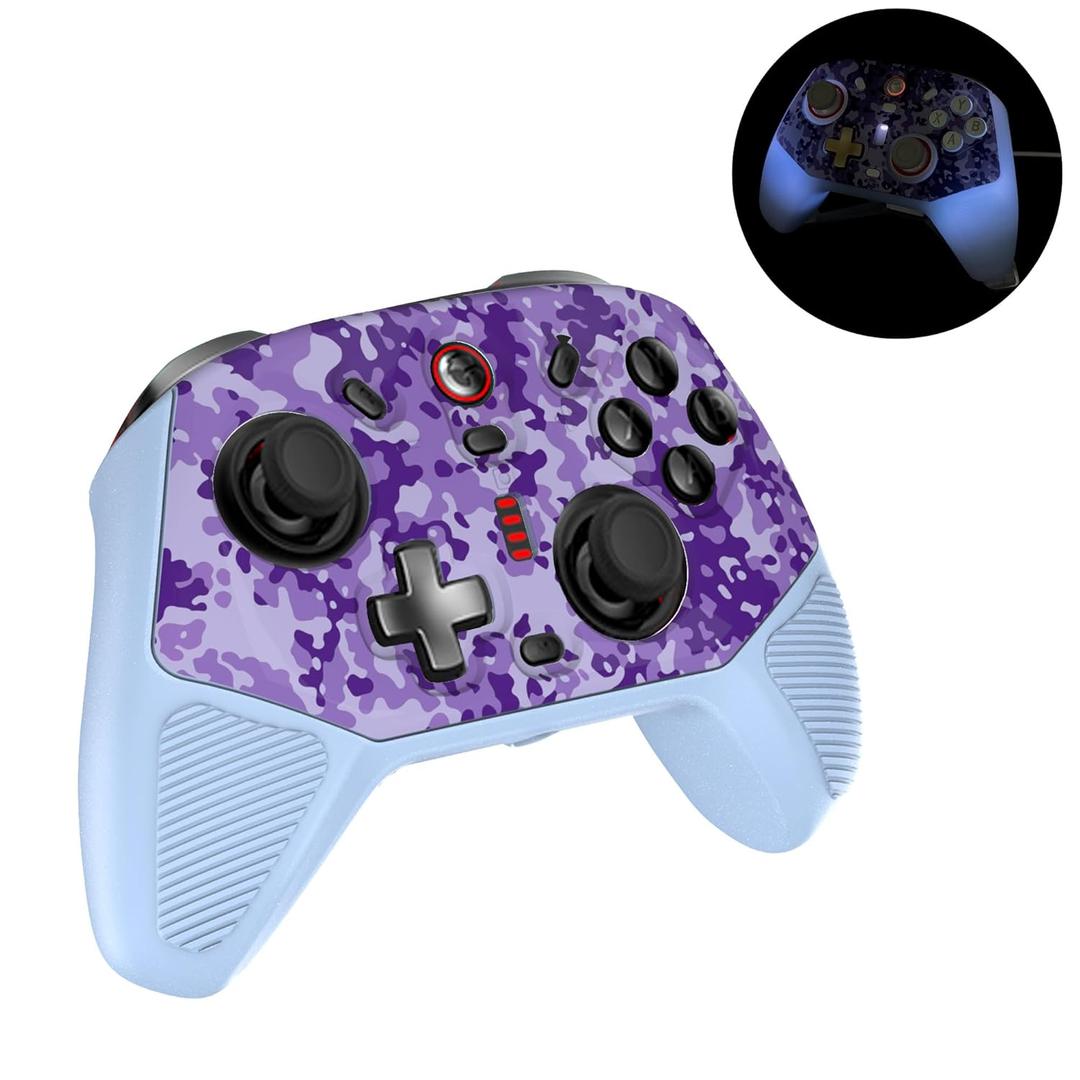 FIOPAZ Silicone Skin Cover for GameSir Cylone 2 Controller, Anti-Slip Protective Case for GameSir Cylone2 Control, Cylone 2 Controller Accessories Camo & Glow in The Dark, Neon-Blue