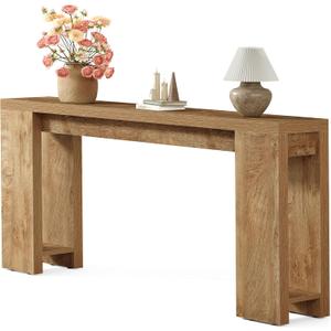 Little Tree 70.9-Inch Long Console Table, Narrow Sofa Table Behind The Couch, Farmhouse Console Table for Living Room, Entryway, Hallway (Rustic)