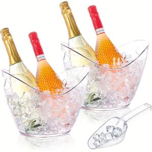 Ice Bucket for Parties 2 Pcs 4 Liter Beverage Tub Ice Tub Beer Drink Buckets for Parties Mimosa Bar Clear Plastic Champagne Acrylic Ice Bucket with Scoop for Cocktail Beer Bottle Ice Bucket for Parties 2 Pcs 4 Liter Beverage Tub Ice Tub Beer Drink Buckets for Parties Mimosa Bar Clear Plastic Champagne Acrylic Ice Bucket with Scoop for Cocktail Beer Bottle