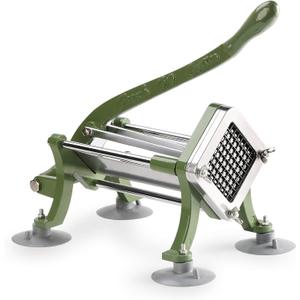 New Star Foodservice 42306 Commercial Grade French Fry Cutter with Suction Feet, 3/8", Green