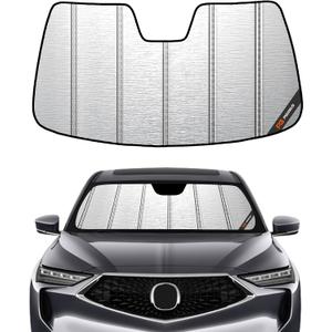 Pigenius Windshield Sunshade for Acura MDX 2022-2026, Metallic Silver Finish