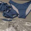 ZAFUL Women High Cut Bikini Sets String Sexy Swimsuit Two Piece Underwire Bathing Suit Brazilian Cheeky Cut Out Cute Swimwear (Small, Haze Blue)