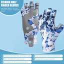 2 x Fishing Gloves for Men Women, UPF50+ Fingerless Sun Protection Gloves, Durable and Ergonomic, for Kayaking, Rowing, Hunting, Paddling, Boating, Biking, Hunting, Driving