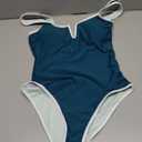 SUUKSESS Women Sexy Tummy Control One Piece Swimsuits High Cut Bathing Suit 2026 (Medium, Blue Green)