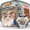 Capnip Cat House & Tent for Indoor Cats  Pop-Up Cat Tent House with Catnip Toy, Shopping Mart Theme for Cats & Kittens, Catsco Bulkmart