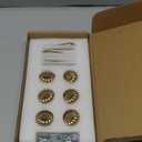 Set of 6 - Elegant Bloom Champagne Bronze Cabinet Knobs with Backplate, Drawer Pulls for Kitchen, Dresser Cabinet Hardware for Bedroom, 1-1/4 Inches Diameter Handles