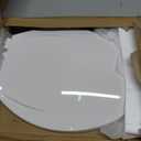 Elongated Toilet Seat with Slow Close & Quiet Close, 19 Inch Never Loosen Durable Lid, Polypropylene Easy to Install & Clean, White
