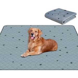 RIOUSSI Washable Pee Pads for Dogs, Reusable, Absorbent, Leakproof, Non Slip Pet Puppy Pads for Potty Training. Gray Stars, 48x65 Inch (Pack of 1)