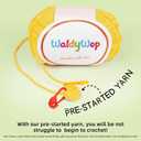 WaldyWop Easy Crochet Kit for Beginners: Christmas Gifts for Teen Girls Women w/Positive Card - Wobbles Craft Kits for Kids & Adults w/Soft Yarn, Step-by-Step Video Tutorials, Corn Crochet Pattern