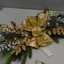 Artificial Christmas Swag Cordless Prelit Teardrop Swags Christmas Wreath with 30 Lights with Christmas Ball Staircase Front Door Wall Decor (B)