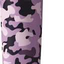 BrMate ReHydration - 100% Leakproof 25oz Insulated Water Bottle with Straw - Stainless Steel Water Canteen (Mauve Camo)