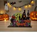 2 x 2PCS Halloween Decorations IndoorHalloween Party Supplies,Home Office Decor(Scarecrow, Pumpkin, Castle, Bat, Skull)