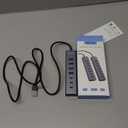 4Ft 7-Port USB Hub 3.0 for Desktop, 4 USB-A & 3 USB-C Ports Aluminium 5Gbps USB Extender Hub, USB Splitter, USB Hub Long Cable for Desktop, PC, Flash Drive, Mobile HDD SSD, Windows/XPS