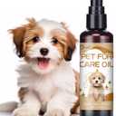 Pet Fur Care Oil, 3.38 FL OZ Natural Oils with Collagen for Detangles, Reduces Shedding, Shiny & Silky Coat, Leave-in Conditioner for Dogs & Cats