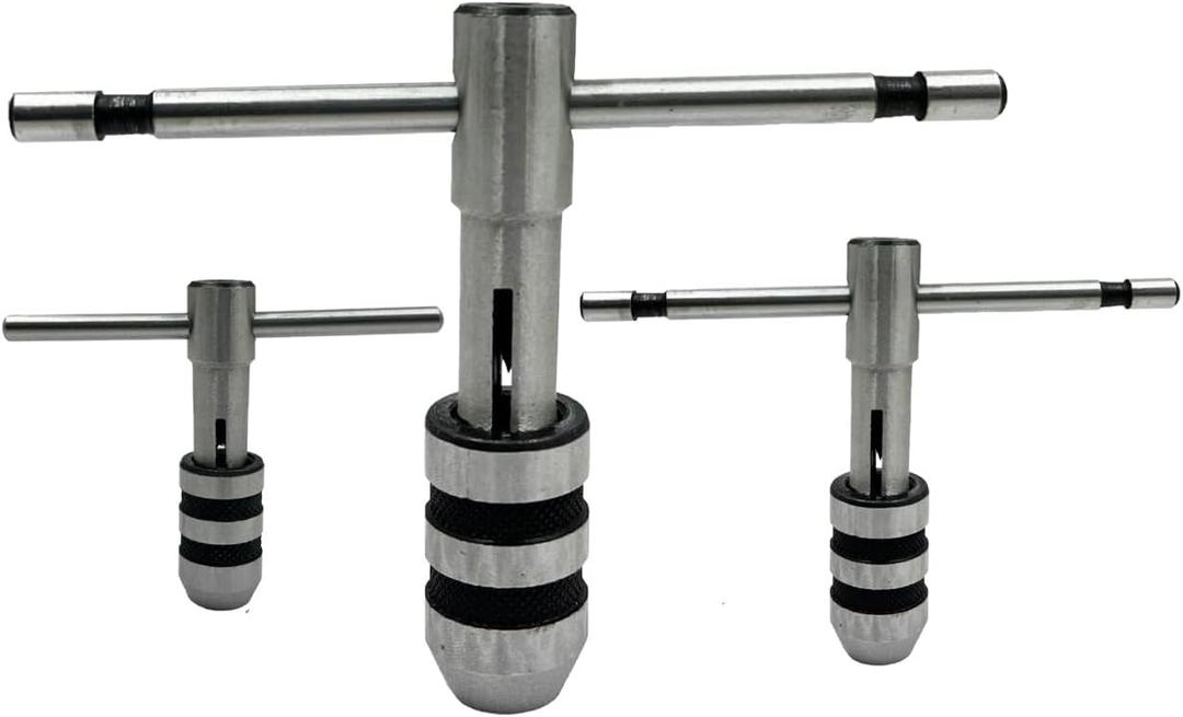 ASSORTS T-Handle Tap Wrench Set  3 Pcs | Solid Collet Jaws for Precision Tapping & Reaming