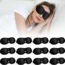 Bonuci 12 Pack Sleep Mask Blackout 3D Eye Mask for Ultralight Sleeping Night Blindfold Eye Covers with Adjustable Strap for Men Women Travel Gift Back and Side Sleeper (Black)
