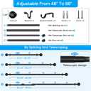 AIZESI Wrap Around Curtain Rod 37-98 Inch Adjustable Window Rod for Blackout - Black Decorative Curtain Rod with Enhanced Light Blocking & Stylish Design for Bedroom/Living Room