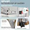 COBIZI 12x12 FT Pop up Gazebo on Clearance Canopy Tent, Carpas para Patio, Easy up Outdoor Canopy Tents with Portable Storage Bag for Backyard, Outdoor Waterproof Gazebos for Garden,Camping, Brown