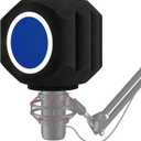 Microphone Wind Shield Pop Filter Isolation Ball, Acoustic for Record Studios Mic, Sound-Absorbing Foam Five-sided Seal Design to Effectively Reduces Noise and Reflections, black
