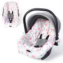 Orzbow Infant Car Seat Cover Liner, 100% Cotton Newborn Carseat Protective Cover, Breathable Prevent Wear & Dirt Suitable Travel Systems (0-12m), Easy to Clean, Machine Washable, Pink