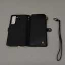 Defencase Compatible with Samsung Galaxy S22 Plus Case Wallet with RFID Blocking Card Holder for Women Men, PU Leather Magnetic Snap Flip Zipper Strap Phone Case Fit for Galaxy S22 Plus 5G 6.6", Black