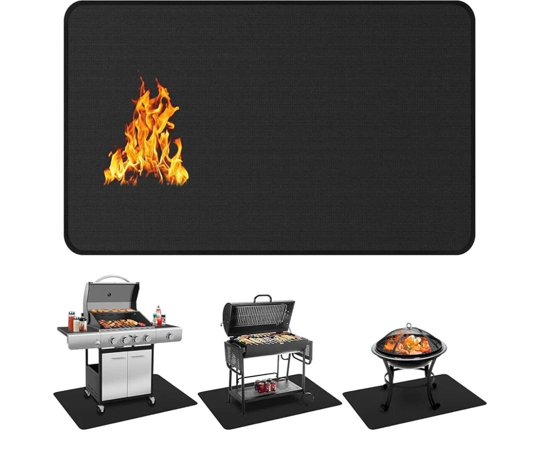 48 x 30 inch Under Grill Mats for Outdoor Grill, Double-Sided Fireproof Deck and Patio Protector Mat, Waterproof Oil-Proof BBQ Floor Pad Indoor Fire Pit Fireplace Mat 48 x 30 inch Under Grill Mats for Outdoor Grill, Double-Sided Fireproof Deck and Patio Protector Mat, Waterproof Oil-Proof BBQ Floor Pad Indoor Fire Pit Fireplace Mat